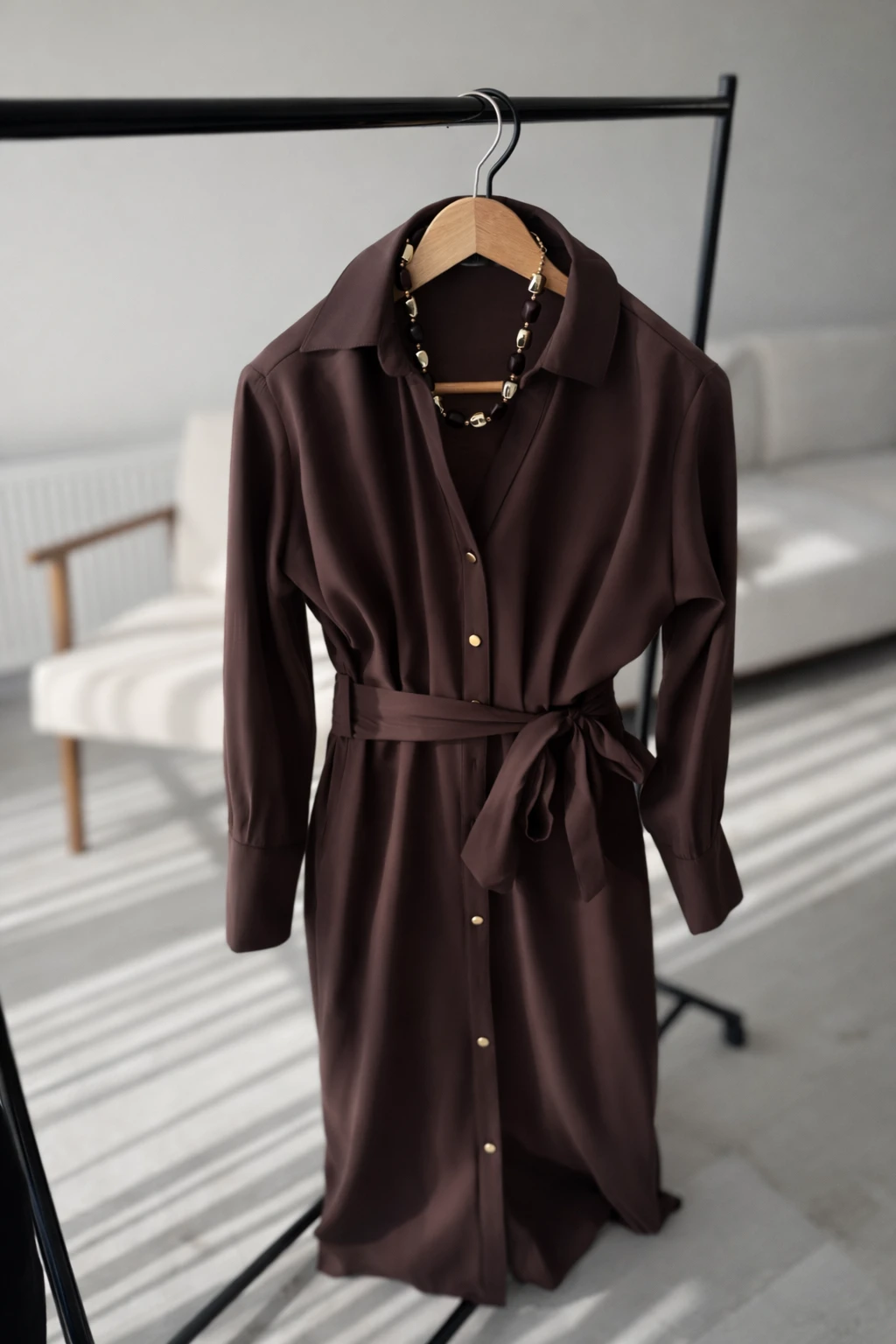 MİDİ BOY KAHVE ELBİSE