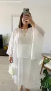 EKRU ŞİFON ETEK