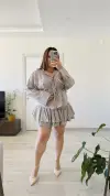 PÖTİKARELİ OVERSİZE GÖMLEK