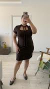 Kahve Bağlamalı Mini Elbise
