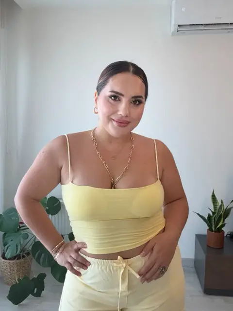 Sarı İnce Askılı Crop