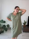 Yeşil Keten Elbise