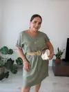 Yeşil Keten Elbise