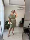 Yeşil Keten Elbise