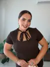 Kahve Bağlamalı Mini Elbise