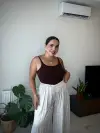 Kahve Göğüs Pedli Bluz