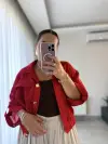 Kırmızı Bomber Ceket