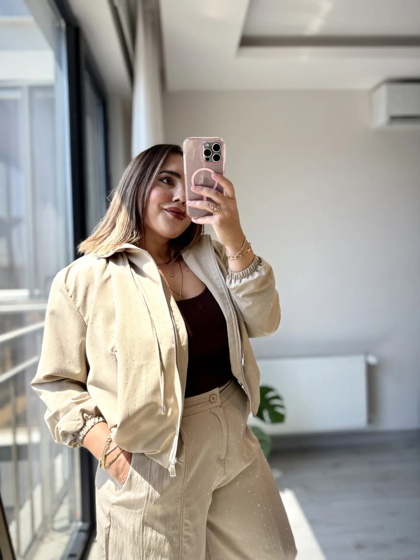 Taşlı Bomber Ceket