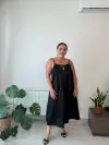 SİYAH SATEN ETEK BLUZ TAKIM
