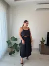 SİYAH SATEN ETEK BLUZ TAKIM