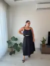 SİYAH SATEN ETEK BLUZ TAKIM
