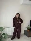 Üstü Biyeli Mürdüm Takım