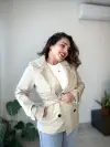 DİK YAKA KISA TRENÇKOT