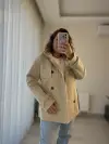 DİK YAKA KISA TRENÇKOT