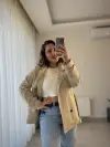 DİK YAKA KISA TRENÇKOT