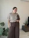 Dökümlü Kahve Pantolon
