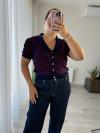 Polo Yaka Çizgili Triko