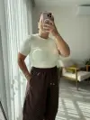 Yumuşak Dokulu Ekru Triko Kazak