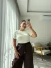 Yumuşak Dokulu Ekru Triko Kazak