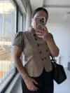 Kruvaze Düğmeli Bluz
